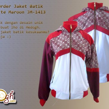 Jaket Batik Custom Order Aska White Maroon JM-1413