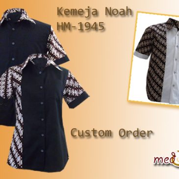 Custom Order Kemeja Batik Noah HM-1945 Warna Hitam Couple