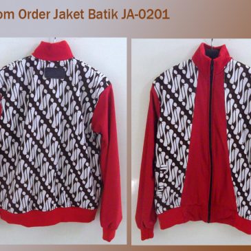 Jaket Batik JA-0201 Warna Merah Cabe – Custom Order Mas Arya dari Lampung