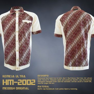 Batik Cap Semi Tulis Parang Gondosuli pada Kemeja Ultra HM-2002
